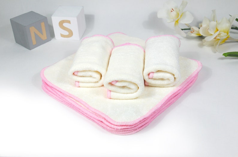 20pcs Reusable Washable Nature Baby Bamboo Cloth Wipes With Mesh Washing bag image 8