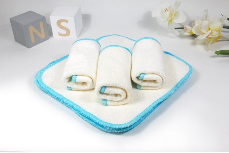 20pcs Reusable Washable Nature Baby Bamboo Cloth Wipes With Mesh Washing bag image 9