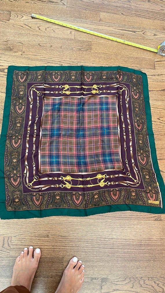 Ralph Lauren silk scarf, vintage horsebit, and Pai