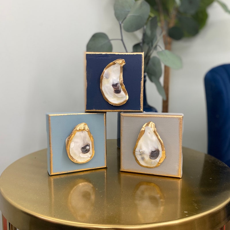 Rouge 225 Hand Gilded Oyster On Canvas