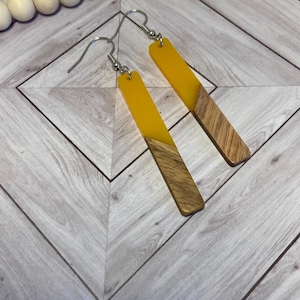 Walnut and Resin Earrings