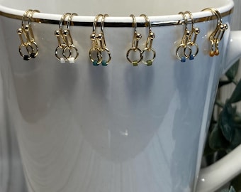 Dainty Miyuki Seed Bead Earrings: Gold Plated Stainless Steel, Handmade