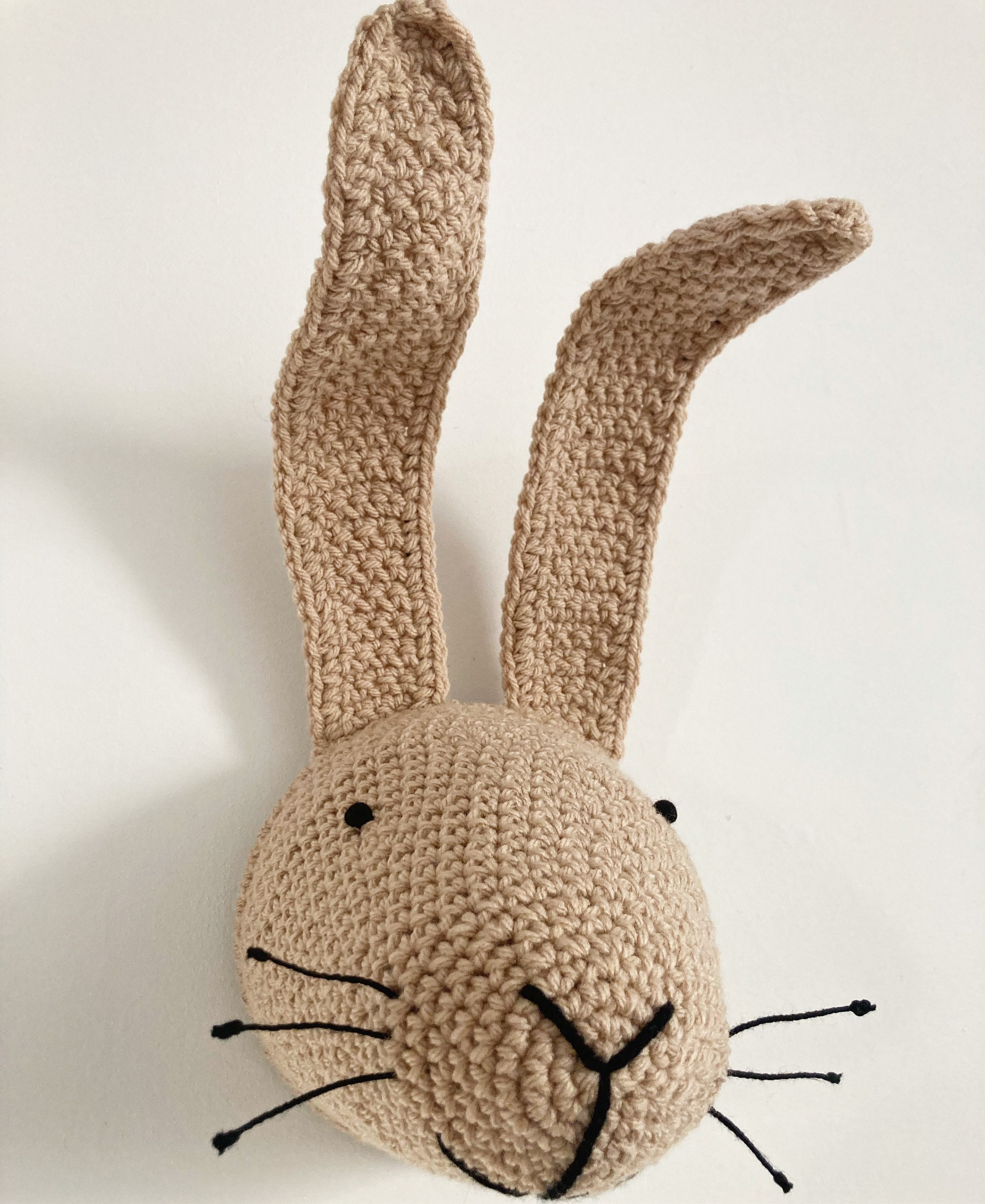 Large Brown Hare Crochet Animal Head Wall Hanging Etsy