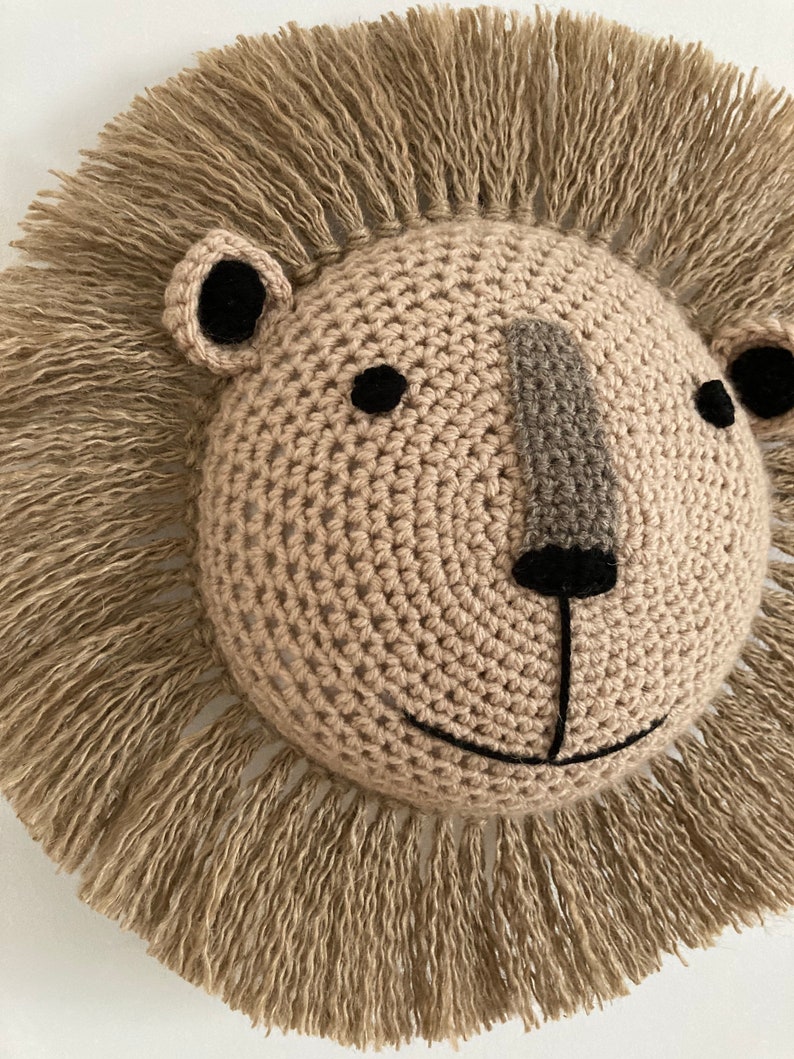 Large Lion Crochet Animal Head Wall Hanging Etsy UK