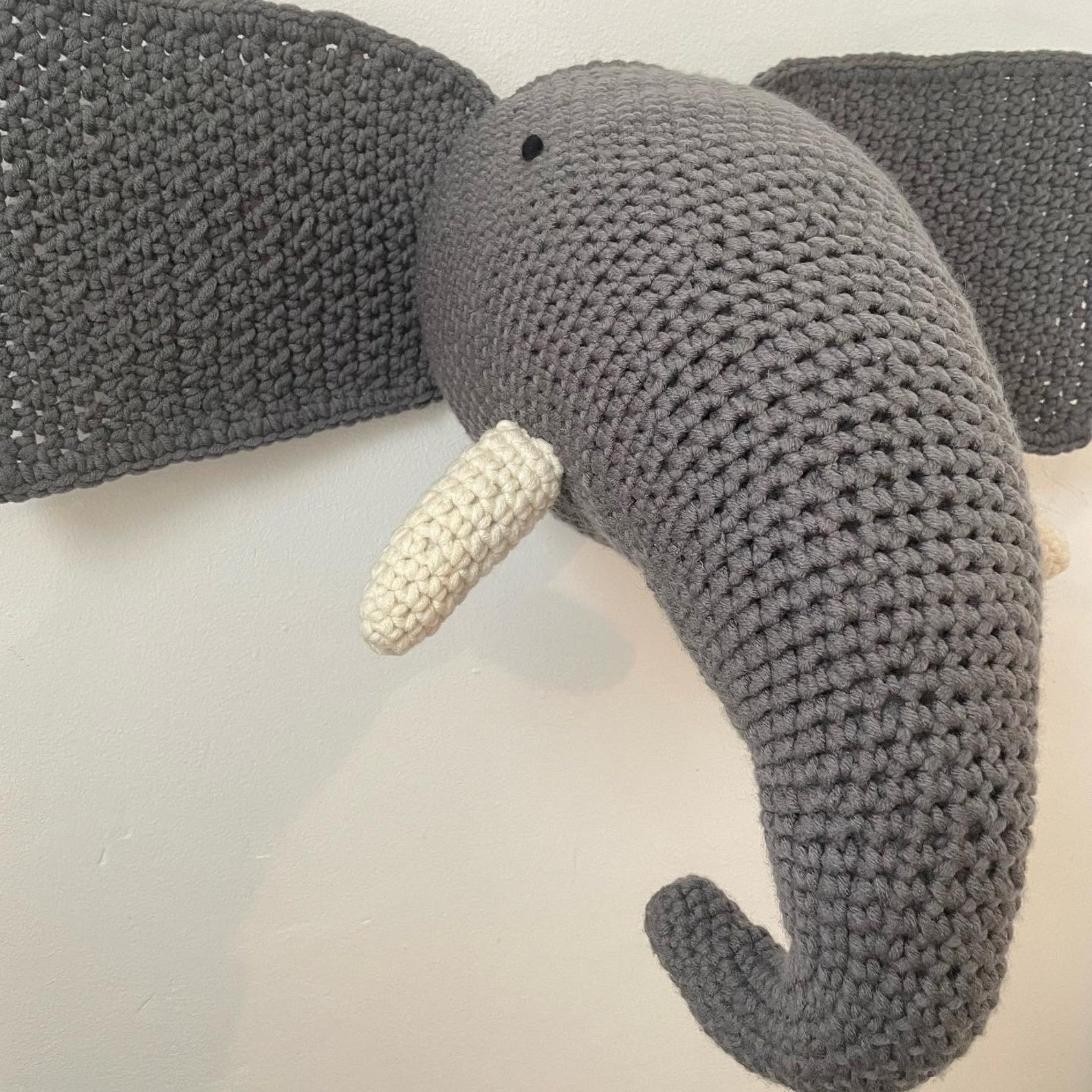 Elephant Crochet Animal Head Wall Hanging Etsy