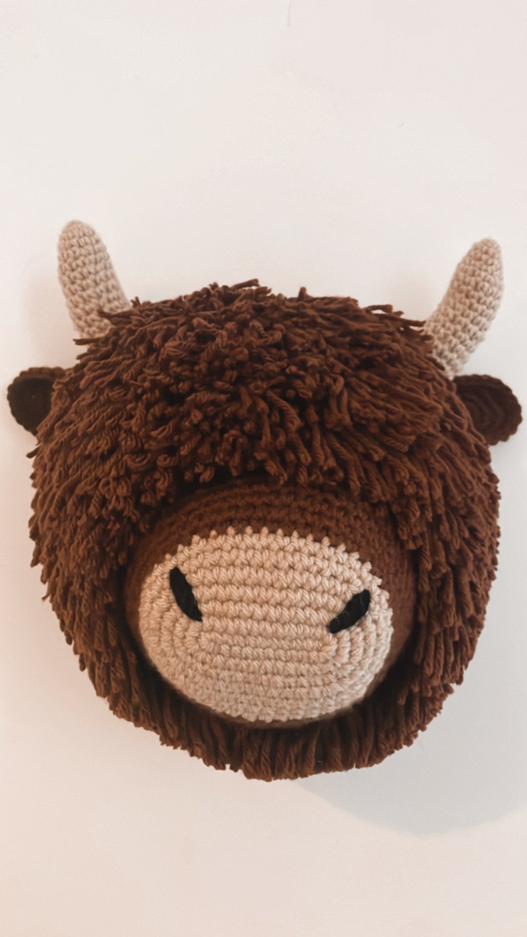 Highland Cow Crochet Animal Head Wall Hanging Etsy