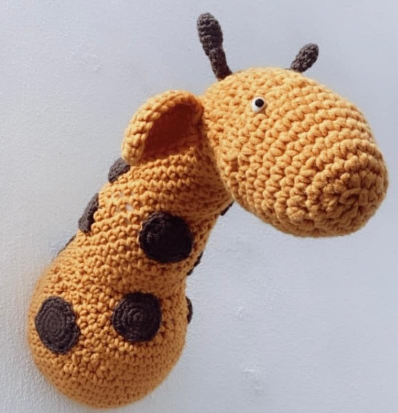 Giraffe Crochet Animal Head Wall Hanging Etsy UK