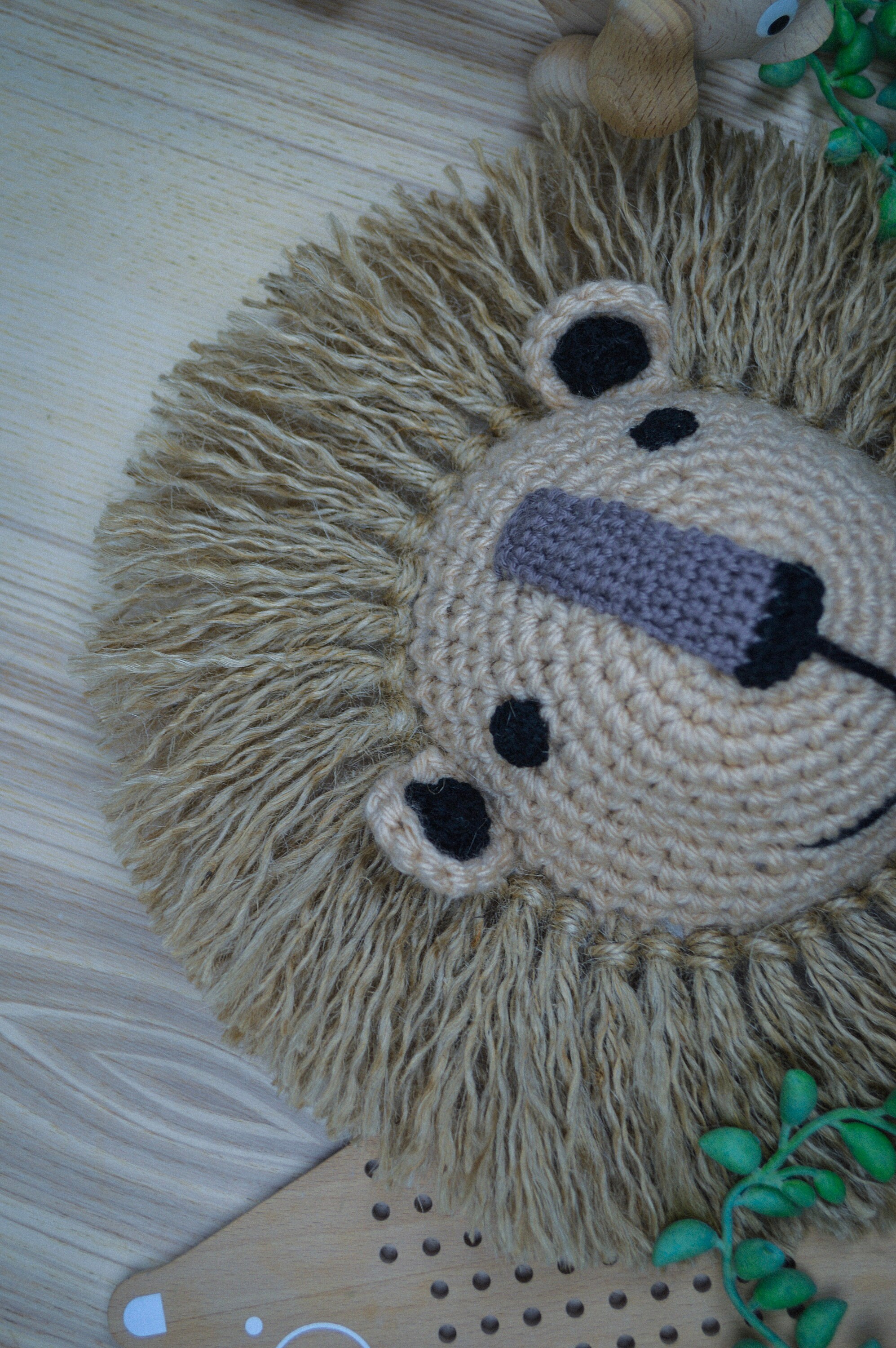 Small Lion Crochet Animal Head Wall Hanging Etsy New Zealand