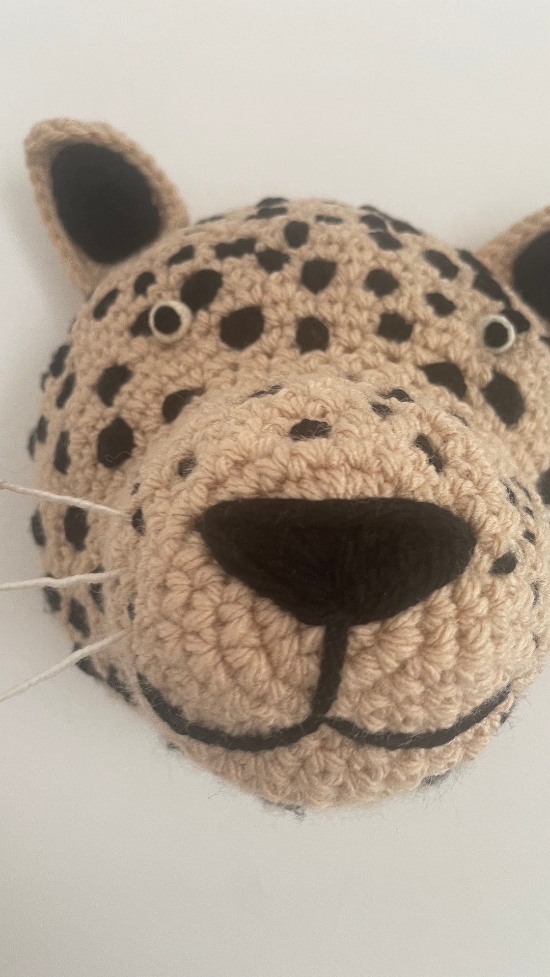 Leopard Crochet Animal Head Wall Hanging Etsy