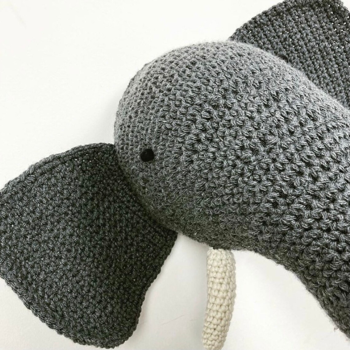 Elephant Crochet Animal Head Wall Hanging Etsy