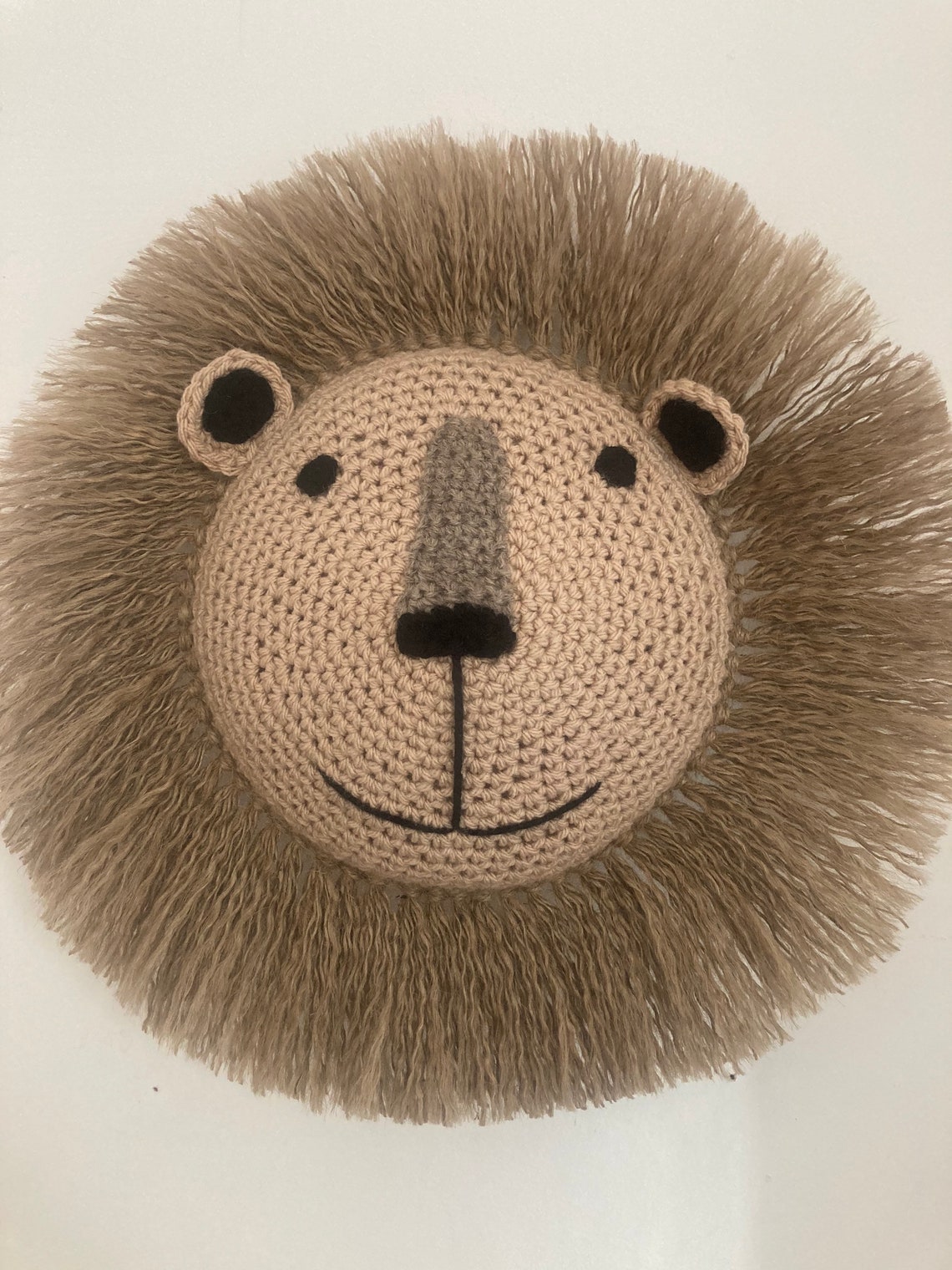 Large Lion Crochet Animal Head Wall Hanging Etsy