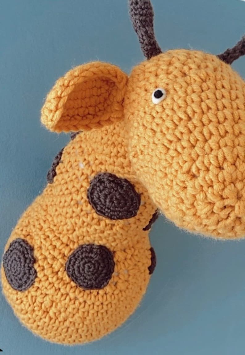Giraffe Crochet Animal Head Wall Hanging Etsy UK