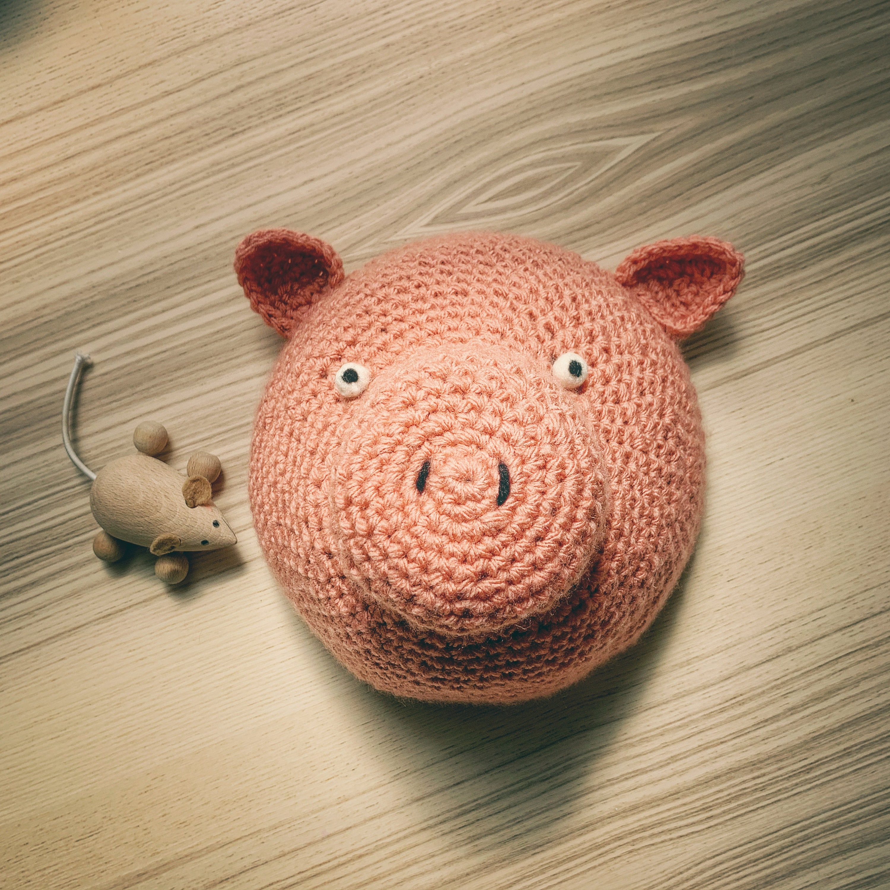 Pig Crochet Animal Head Wall Hanging Etsy