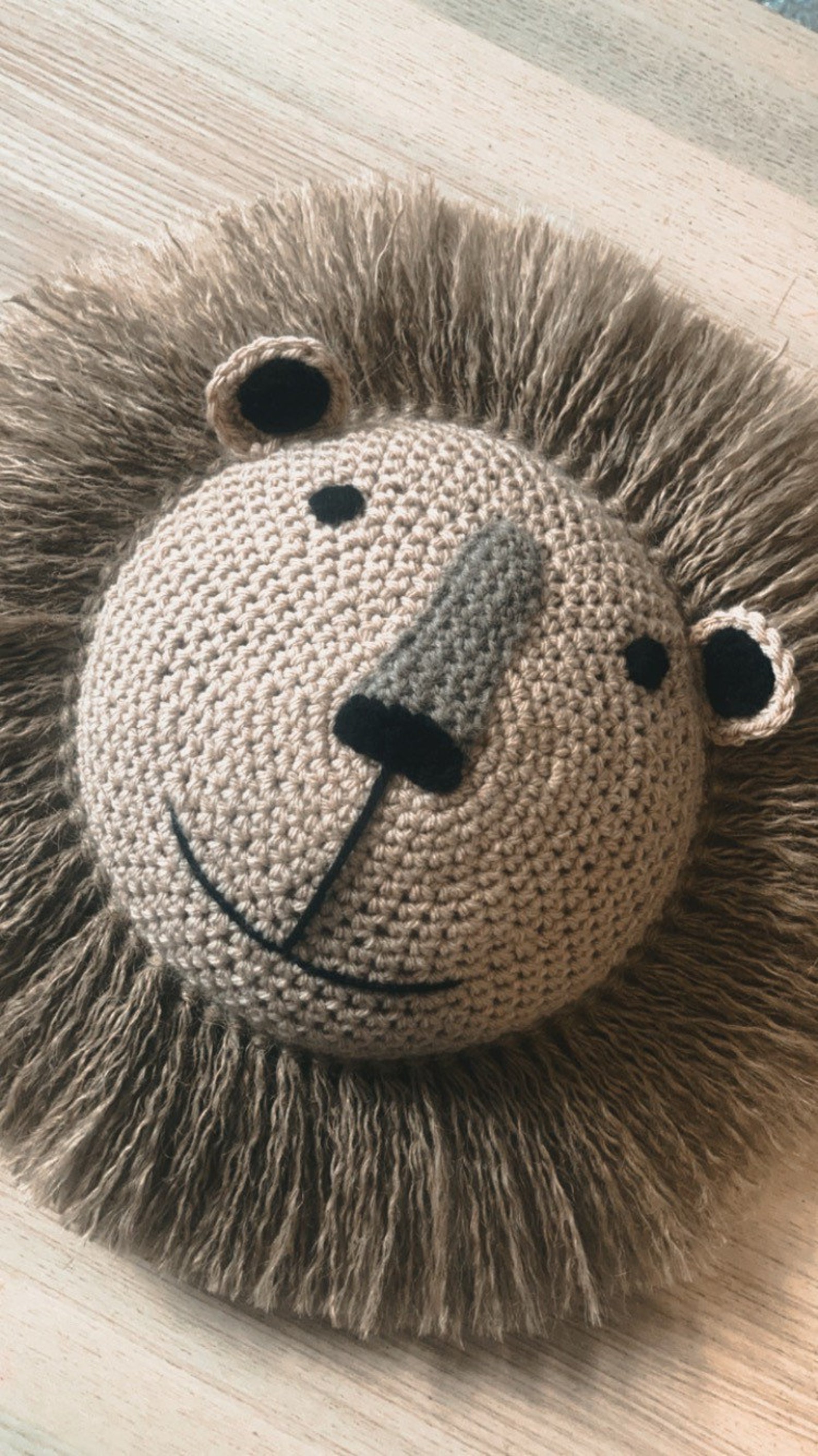 Large Lion Crochet Animal Head Wall Hanging Etsy