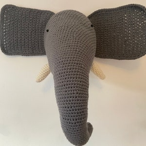 Elephant - Crochet Animal Head Wall Hanging
