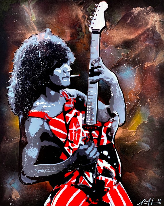 Eddie Van Halen Spray Paint Graffiti Art Print 2 by Shane Anderson — Shane Anderson Art