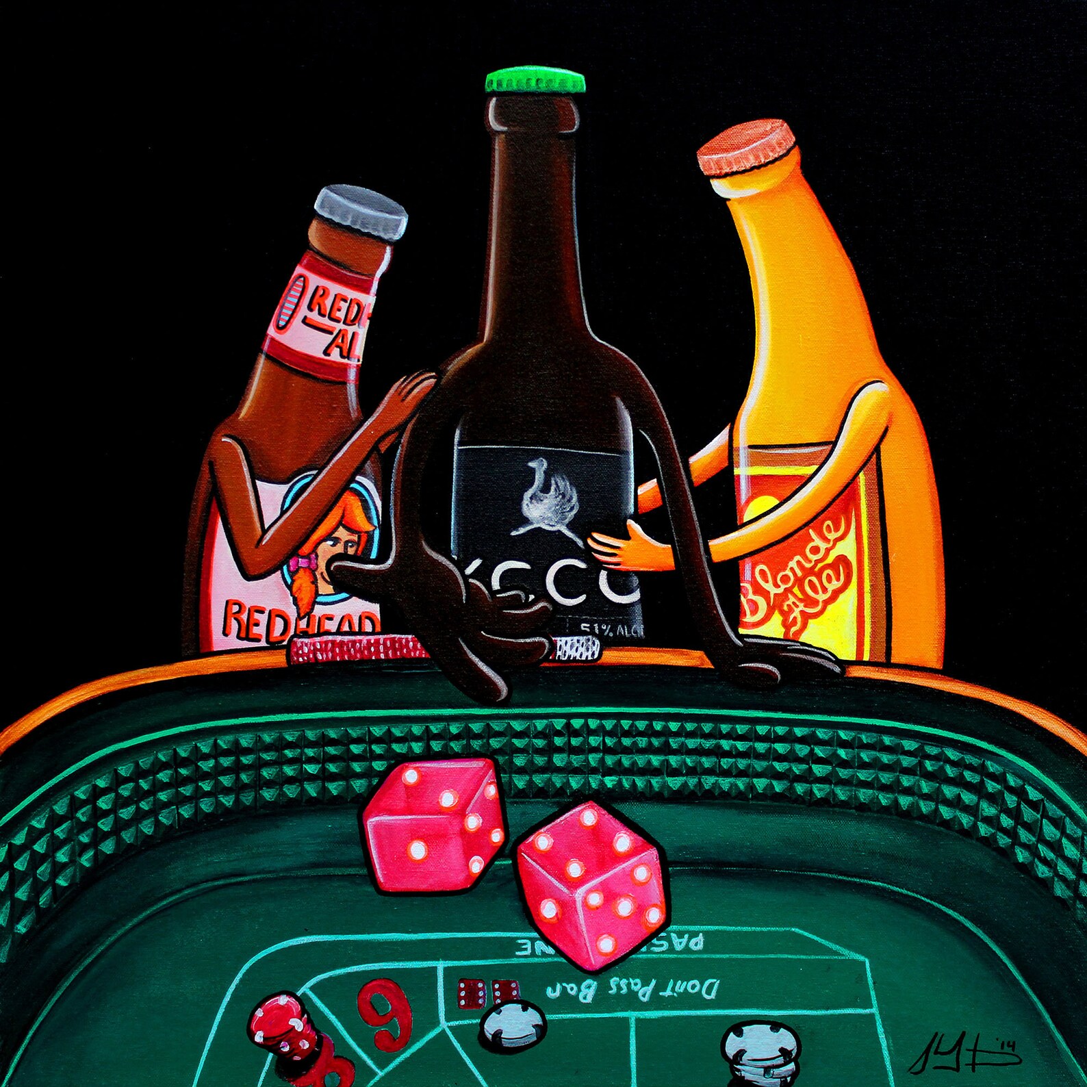Pop Craps KCCO Chive Beer Shooting Craps High Roller Iconic Pop Art Print by ...