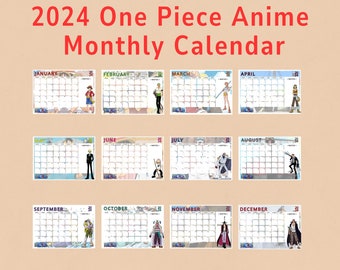 One Piece Anime 2024 Square Calendar in 2023