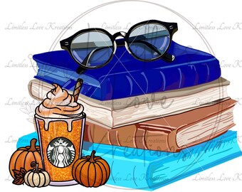 Libros de Acción de Gracias y Especias de Calabaza PNG - Archivos de Sublimación de Acción de Gracias - Libros de Halloween PNG - Sublimación de Halloween - Libros para Imprimir y Cortar PNG