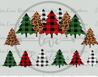 Buffalo Plaid Tree SVG- Leopard Print Tree SVG-Cheetah Tree SVG-Plaid Christmas Tree-Cheetah Christmas Tree-Merry Christmas-Christmas svg