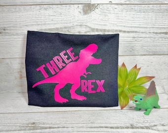 Three Rex Birthday Shirt: Dinosaur 3rd Birthday Theme
