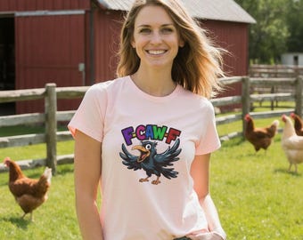 Camiseta F-Caw-F, Camiseta engraçada e atrevida do Corvo Galo, Camiseta com arte de pássaro gótico, Camiseta engraçada do Corvo, Camiseta do Corvo Negro ao Luar, Presente do Corvo Atrevido