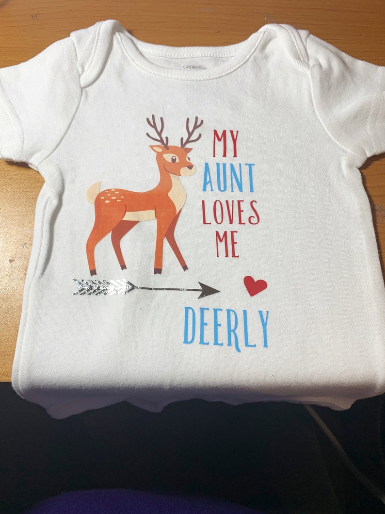 Gifts for baby Gifts from Aunt Aunt Onesie deer onesie My Aunt loves me deerly onesie Gifts for nephew Gifts for niece