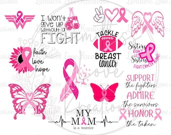 Breast Cancer Support Squad SVG-Pink Ribbon Digital File-Breast Cancer Warrior SVG-Cancer Warrior Digital File-Breast Cancer Bundle