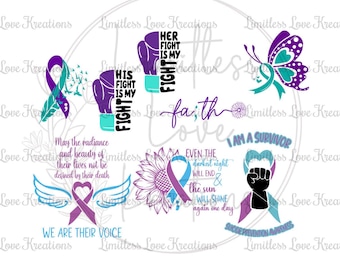I am a survivor SVG-Suicide Loss SVG Bundle-I wear teal and purple month SVG Bundle-Ribbon Suicide Digital Download-You matter svg-Warrior