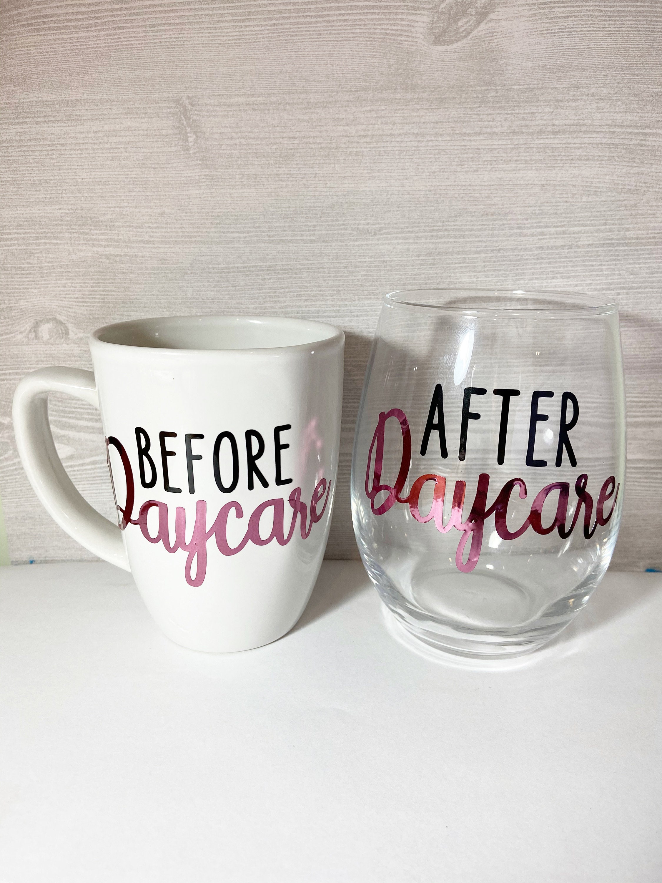 Daycare Appreciation Gift Daycare Mug Wine Glass Gift Set Etsy