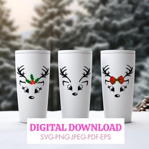Reindeer Face SVG-Reindeer faces cut file-Popular Christmas SVG-Christmas svg-Christmas Reindeer SVG-Cute Reindeer face digital download