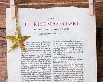 Christmas Story Printable: Classic Book Typography, Luke Scripture (Digital Download)