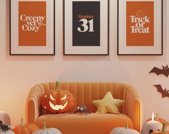 Retro Halloween Poster Set: 1980s Style Fall Prints (Digital Download)