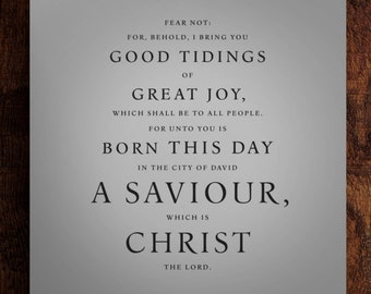 Good Tidings Christmas Print: Luke Scripture, Classic Typography (Digital Download)