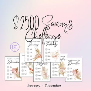 2500 Savings Challenge Boho - Monthly