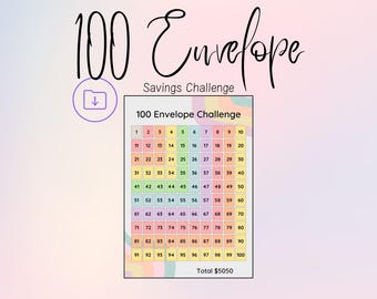 100 Envelope Challenge Rainbow - Digital Download