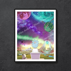 That View Poster // rick and morty poster // bathroom art toilet adult swim mr meeseeks movies comedy movie poster