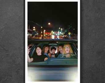 Wayne's World Poster // Singing In The Car, Queen, bohemian rhapsody, 90's movie poster