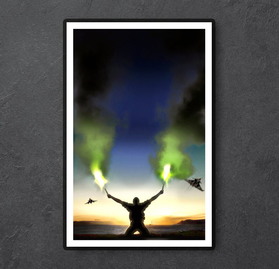 Over Here the Rock Poster // Alcatraz Nicolas Cage // Cinema Movie