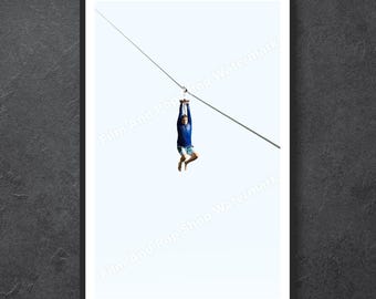 Hang In There - I Think You Should Leave Zipline Scene Poster Funny Comedy Wall Art (11x17)