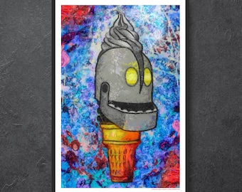 Iron Giant Ice Cream Cone Head // iron giant poster // you are who you choose to be