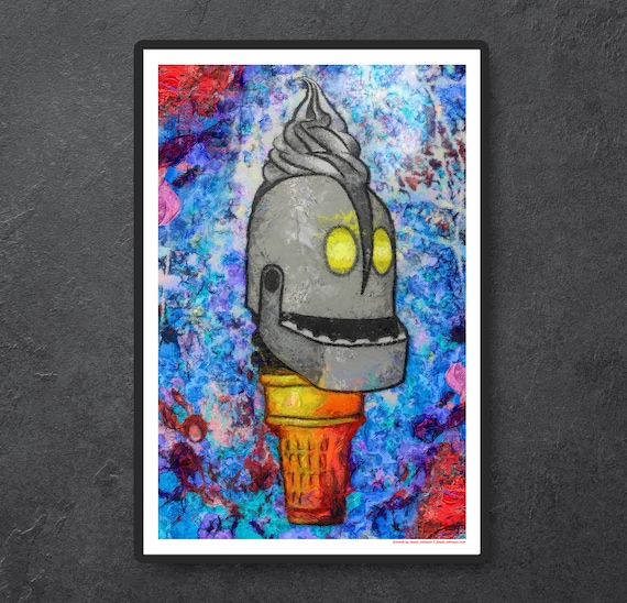 Iron Giant Ice Cream Cone Head // Iron Giant Poster // You Are Etsy