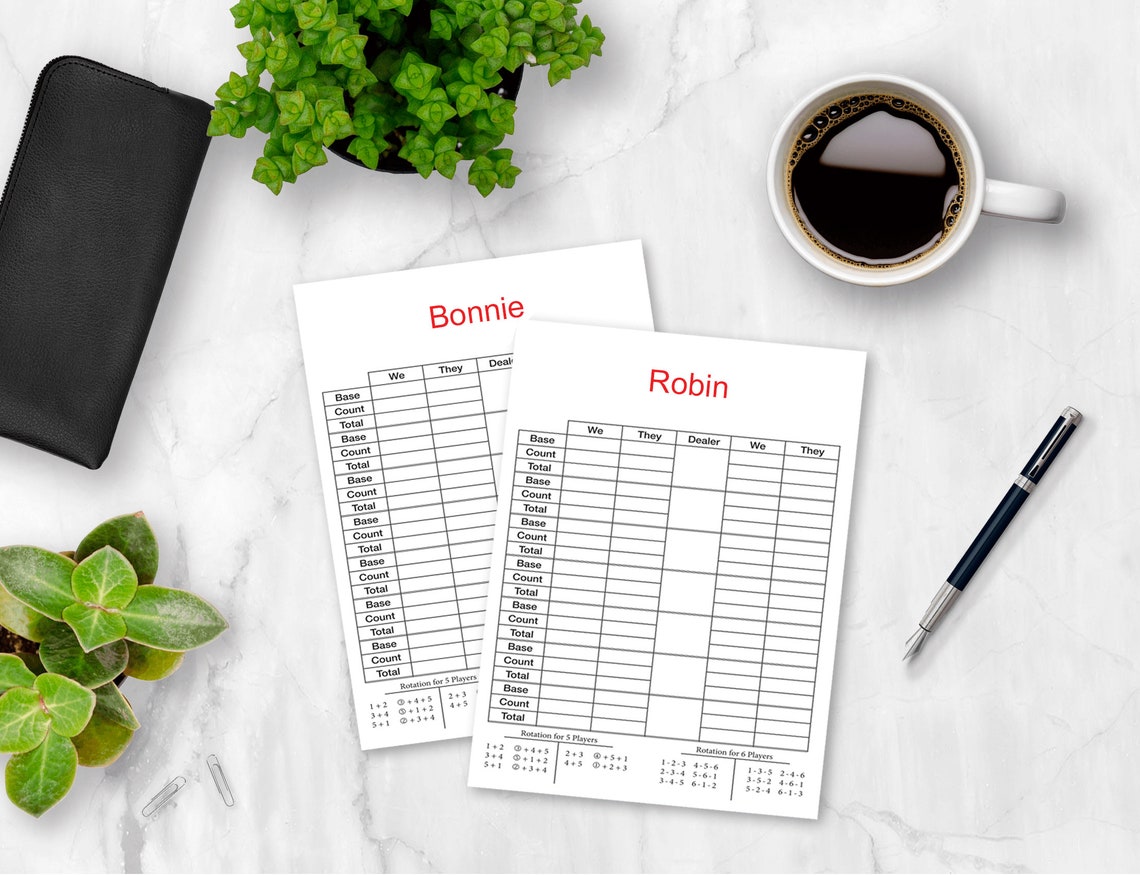 Personalized Canasta Score Pad, Perfect for Canasta Card Game - Etsy