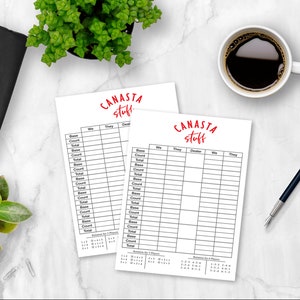 Canasta Score Pad, Perfect for Canasta Card Game