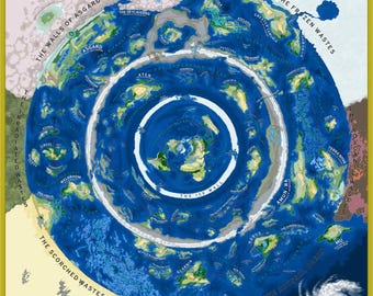 Fantasy Map Art Print: The World Beyond The Ice Wall