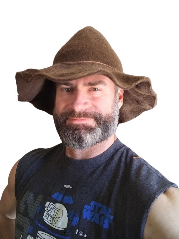 Fuzzy Hillbilly Floppy Hat Brown Felt 