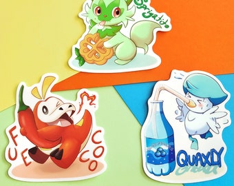 Scarlet and Violet Starter 3x3 Vinyl Stickers