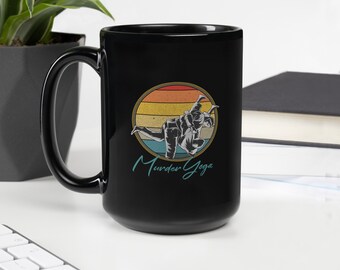 Murder Yoga Black Glossy Mug