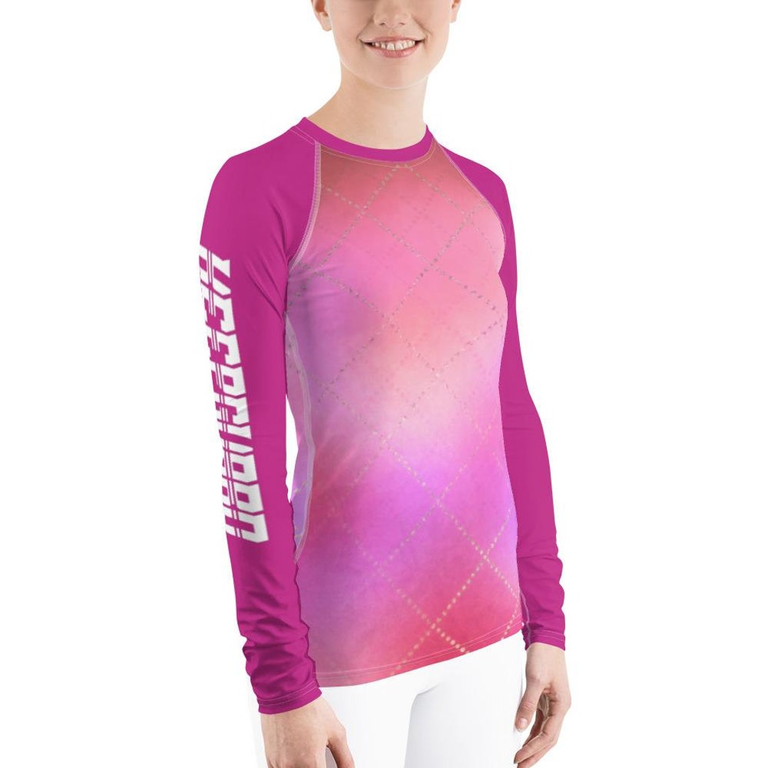 Rash Guard Women's BJJ Rash Guard Pink With Gold Etsy