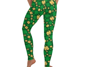 Lucky Green and Gold St Patrick's Day Leggings